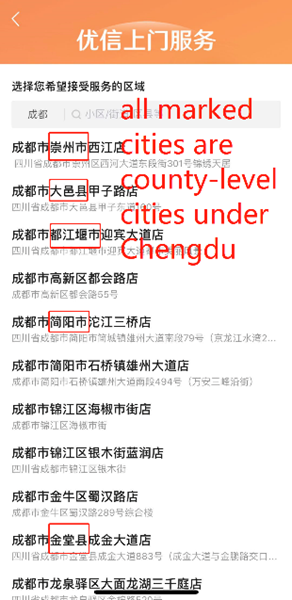 Example 1 - Chengdu, the provincial capital of Sichuan Province, and its county-level cities and regions (2)