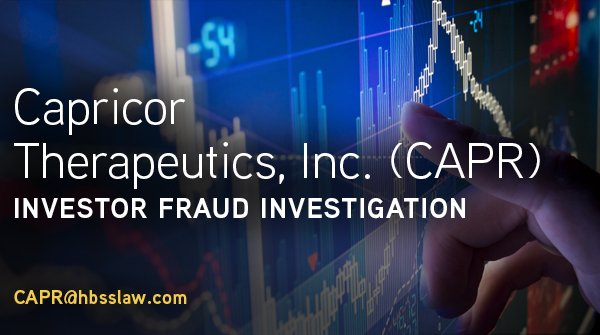 Investor fraud stock chart in Capricor Therapeutics, Inc. (CAPR) class action