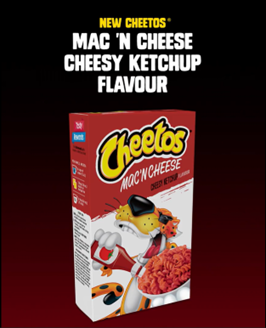 NEW Cheetos(R) Mac 'n Cheese Cheesy Ketchup flavour pasta with sauce