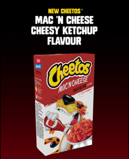 NEW Cheetos® Mac ‘n Cheese Cheesy Ketchup flavour pasta with sauce