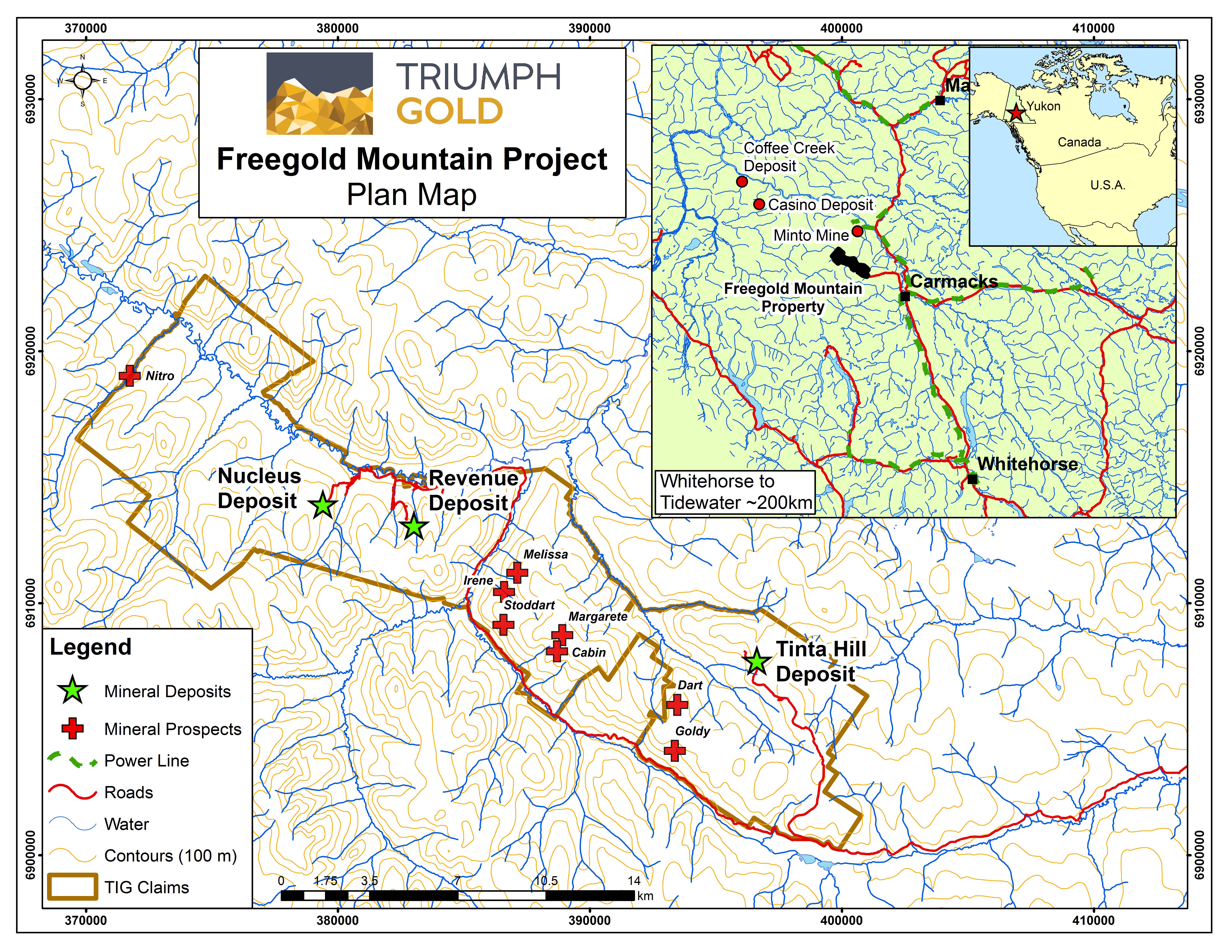 Triumph Gold - Freegold Mountain Project Plan Map