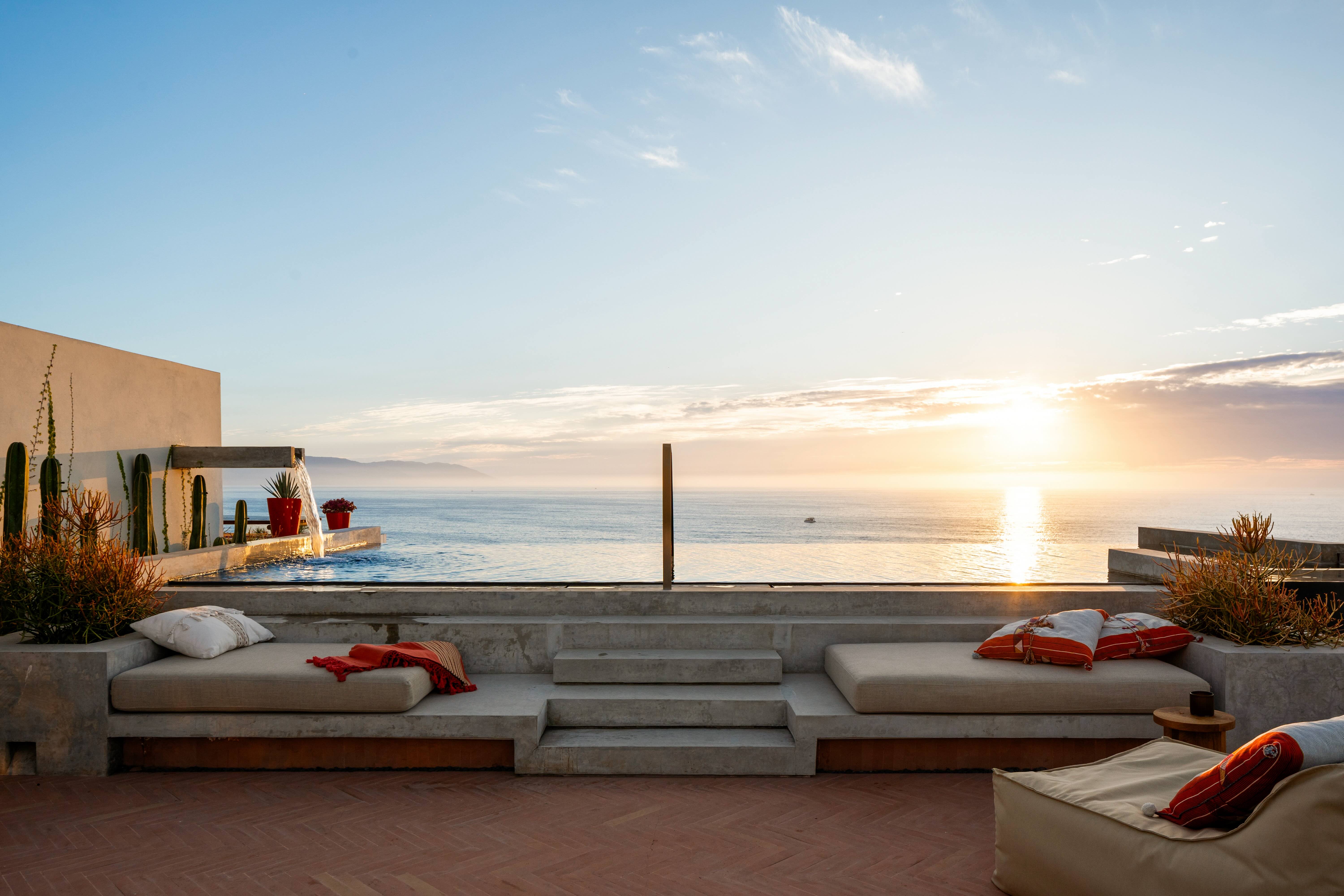 The rooftop pool at The Tryst Puerto Vallarta, featuring unobstructed ocean views and dazzling sunsets, will host world-class DJs at weekly pool parties. 