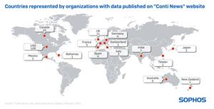 Countries represented by organizations with data published on “Conti News” website