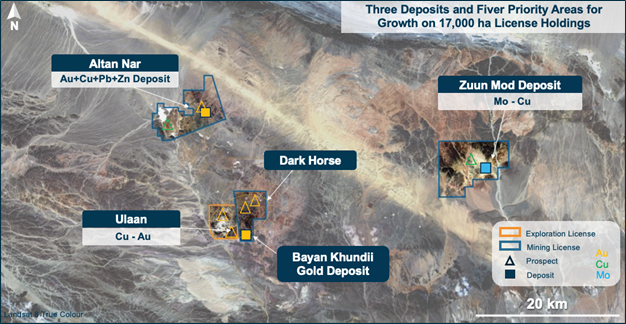 Gold, Copper & Molybdenum Deposits and Prospects – Khundii Minerals District