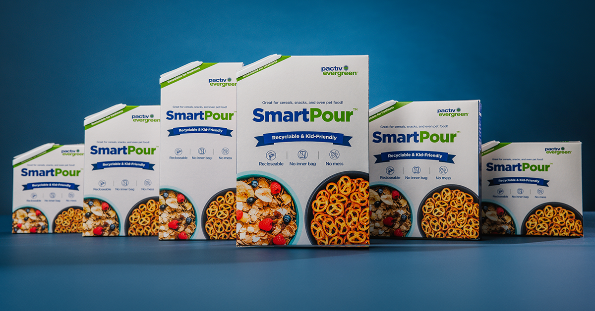 Pactiv Evergreen's SmartPour™package simplifies pourable containers by eliminating the inner bag while the resealable closure and barrier technology keep contents fresh.