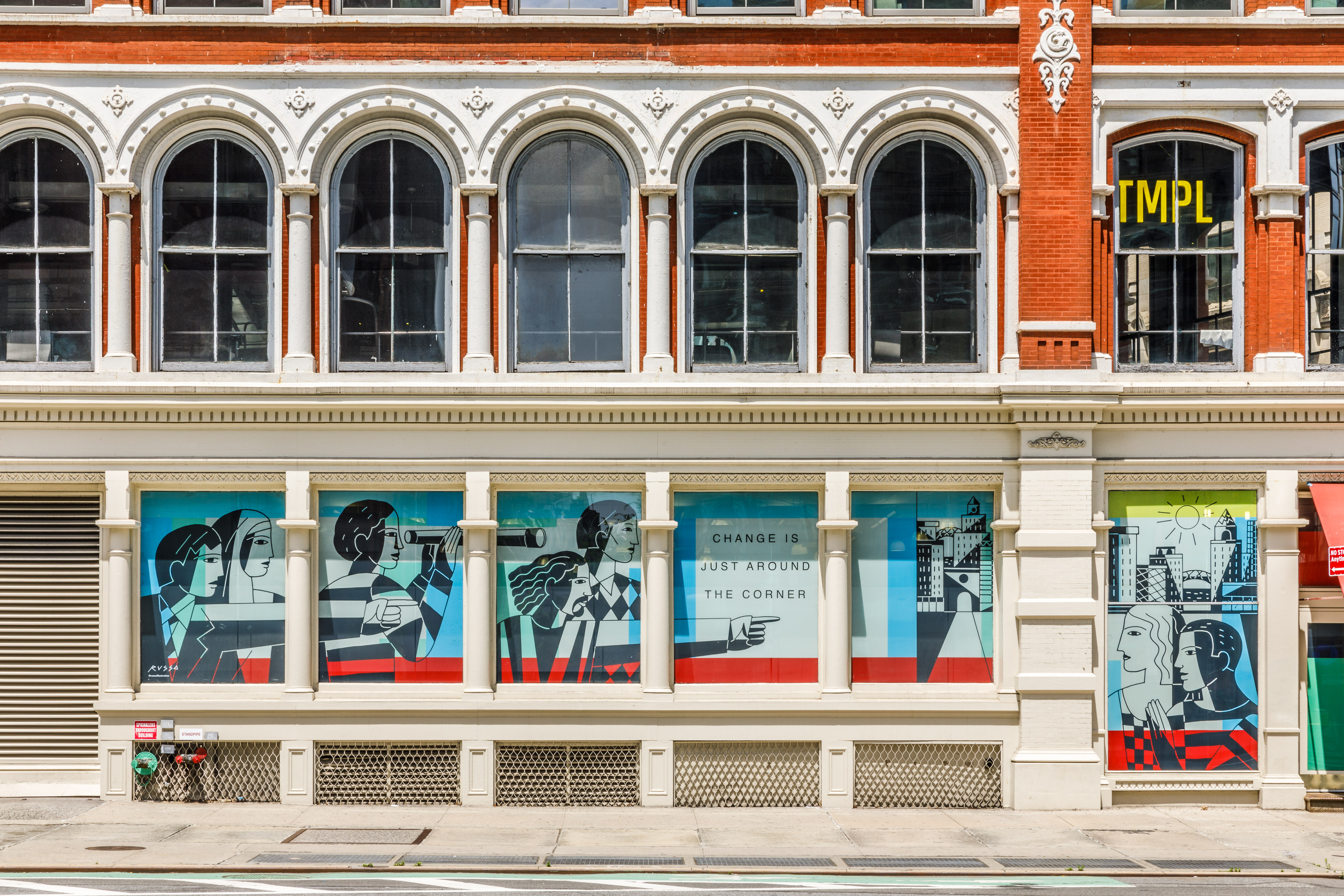 Mural by award-winning illustrator Anthony Russo at 10 Astor Place