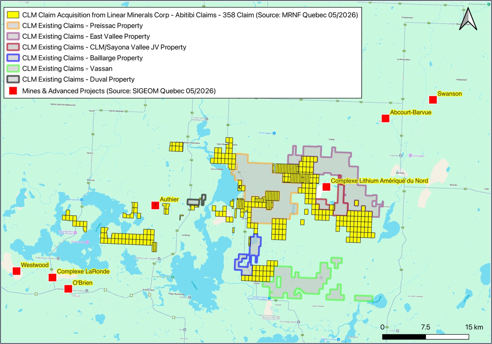 Linear Minerals Corp | Abitibi Region | 358 Claims