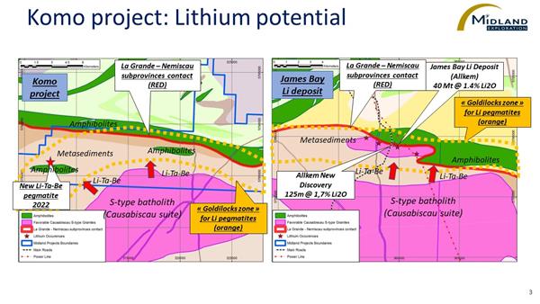 Figure 3 Komo Project Lithium Potential