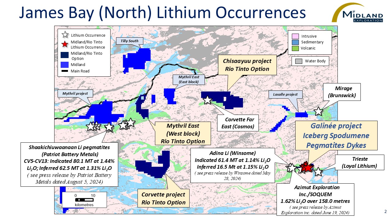 Figure 2 JB (North) Lithium Occurences