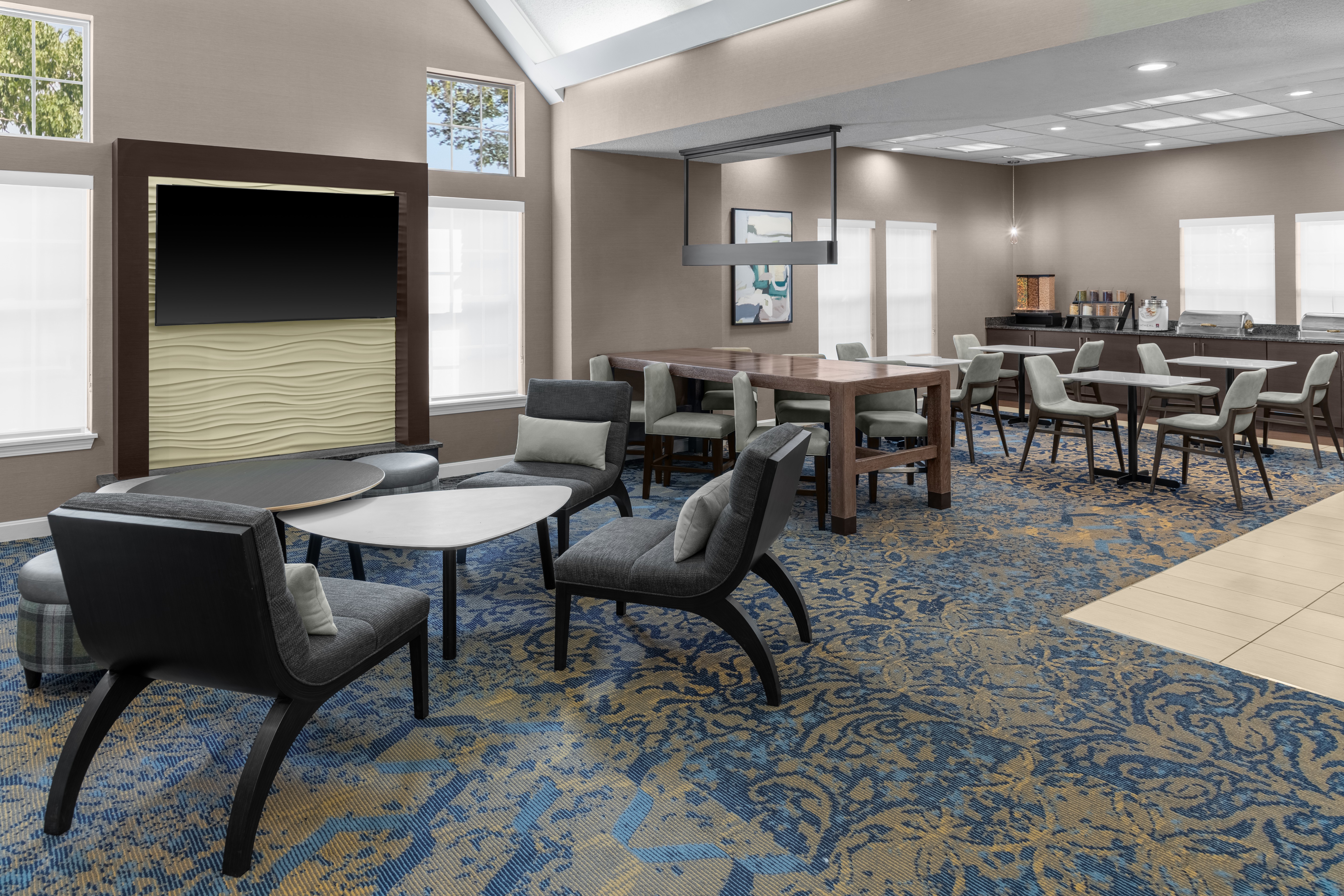 Residence Inn by Marriott Mystic Groton’s refreshed gathering spaces feature comfortable, residential-inspired design that gives guests room to relax, connect, or work throughout their stay.