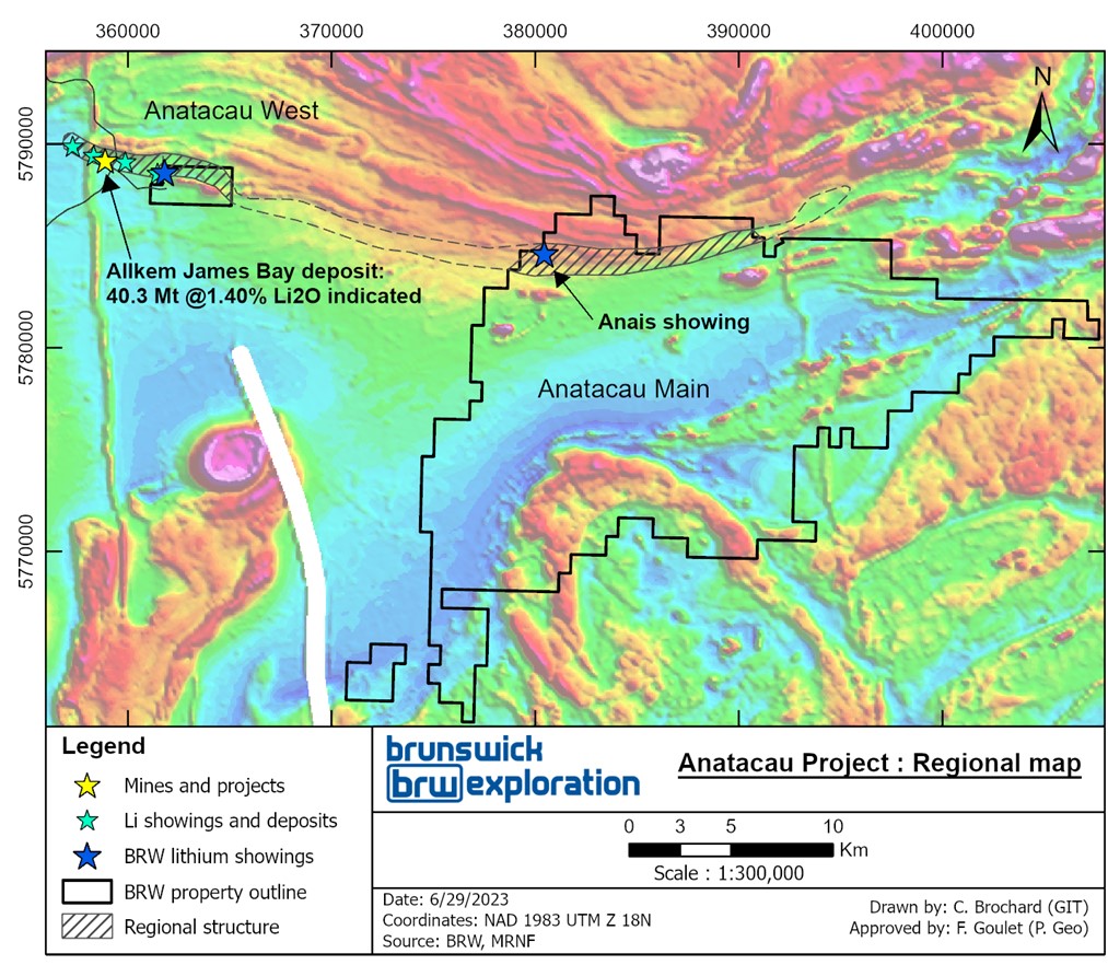 Regional Total Field Magnetic Map of the Anatacau West and Main Projects