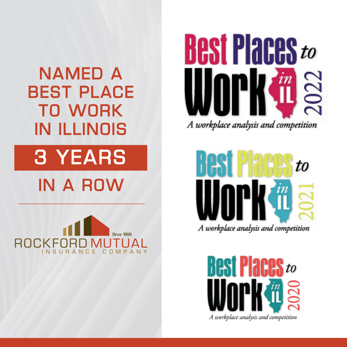 THIRD CONSECUTIVE YEAR ROCKFORD MUTUAL INSURANCE COMPANY IS