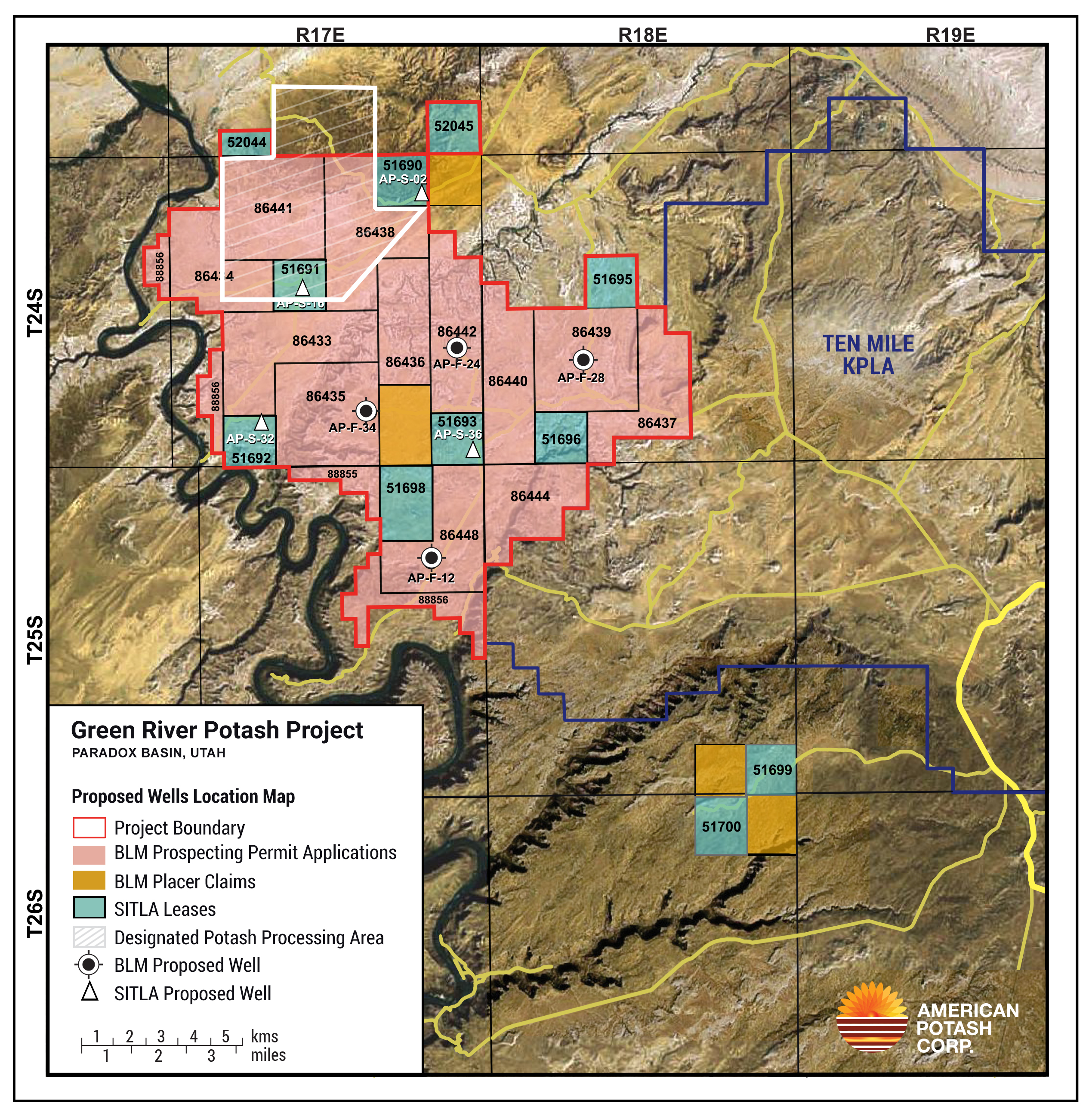 Green River Potash Project Claim Map