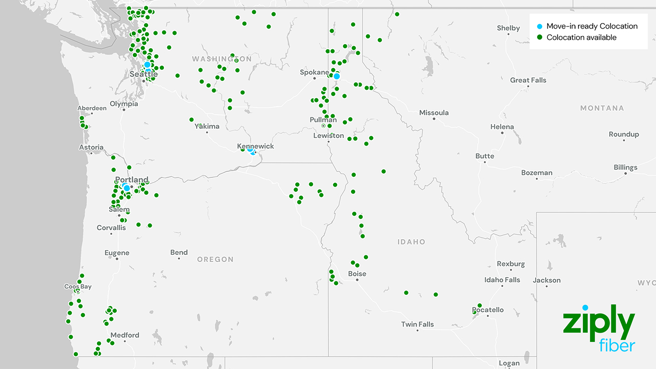 Ziply Fiber Colocation Map