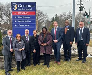 Guthrie and Lourdes Leaders Join Dignitaries by New Guthrie Lourdes Hospital Sign