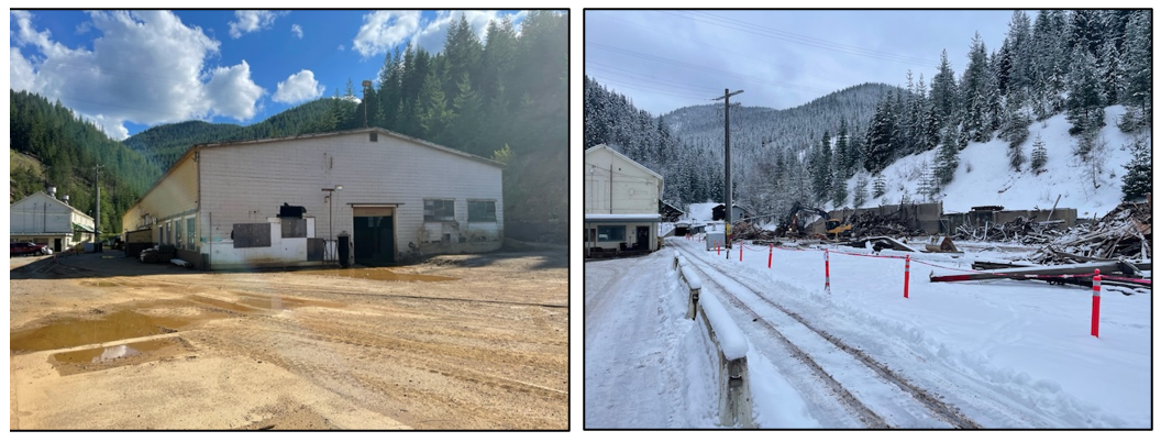 Before and after (July (L) and December (R) 2022) of the old maintenance shop’s location in the main Bunker Hill yard