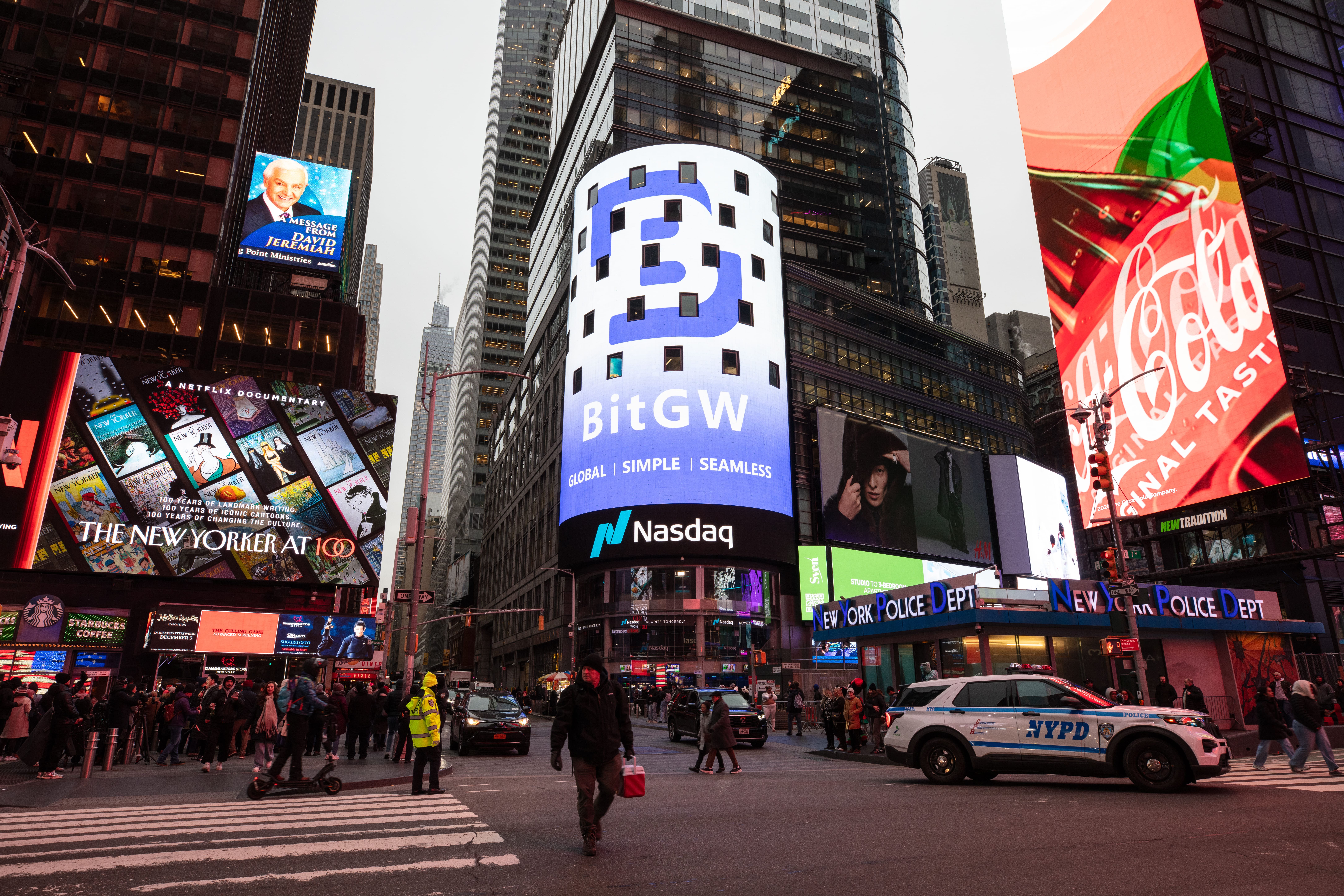 BitGW Appears on the Nasdaq MarketSite Screen in Times Square, Marking a New Step in Global Brand Exposure