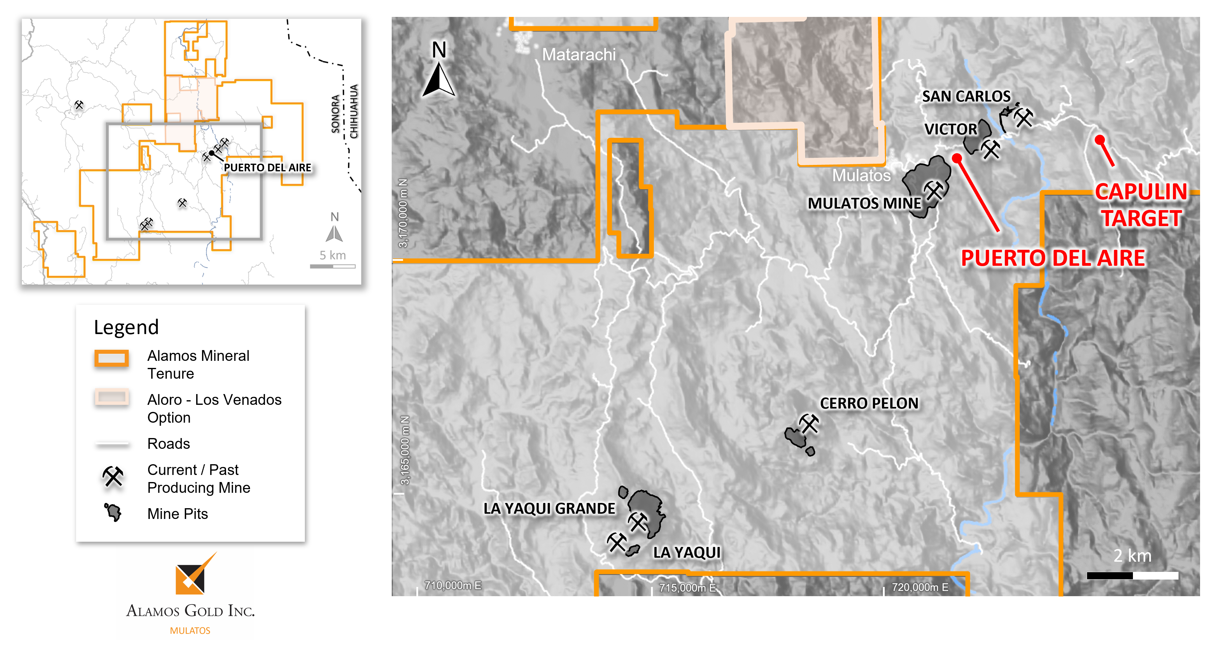 Figure 1_Puerto Del Aire and Capulin Target Location Map, Mulatos District