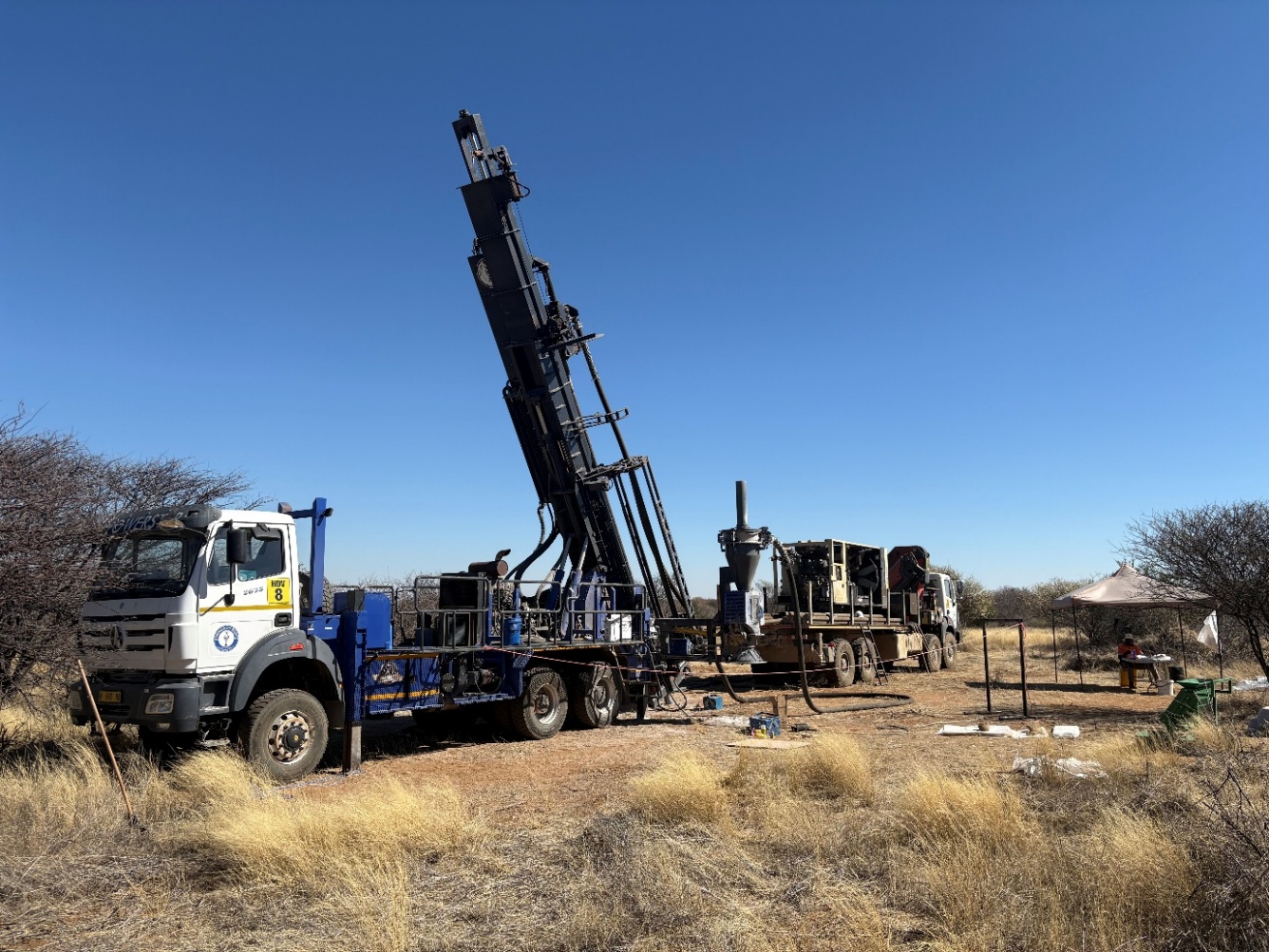 RC drilling underway at the Nguni gold anomaly.