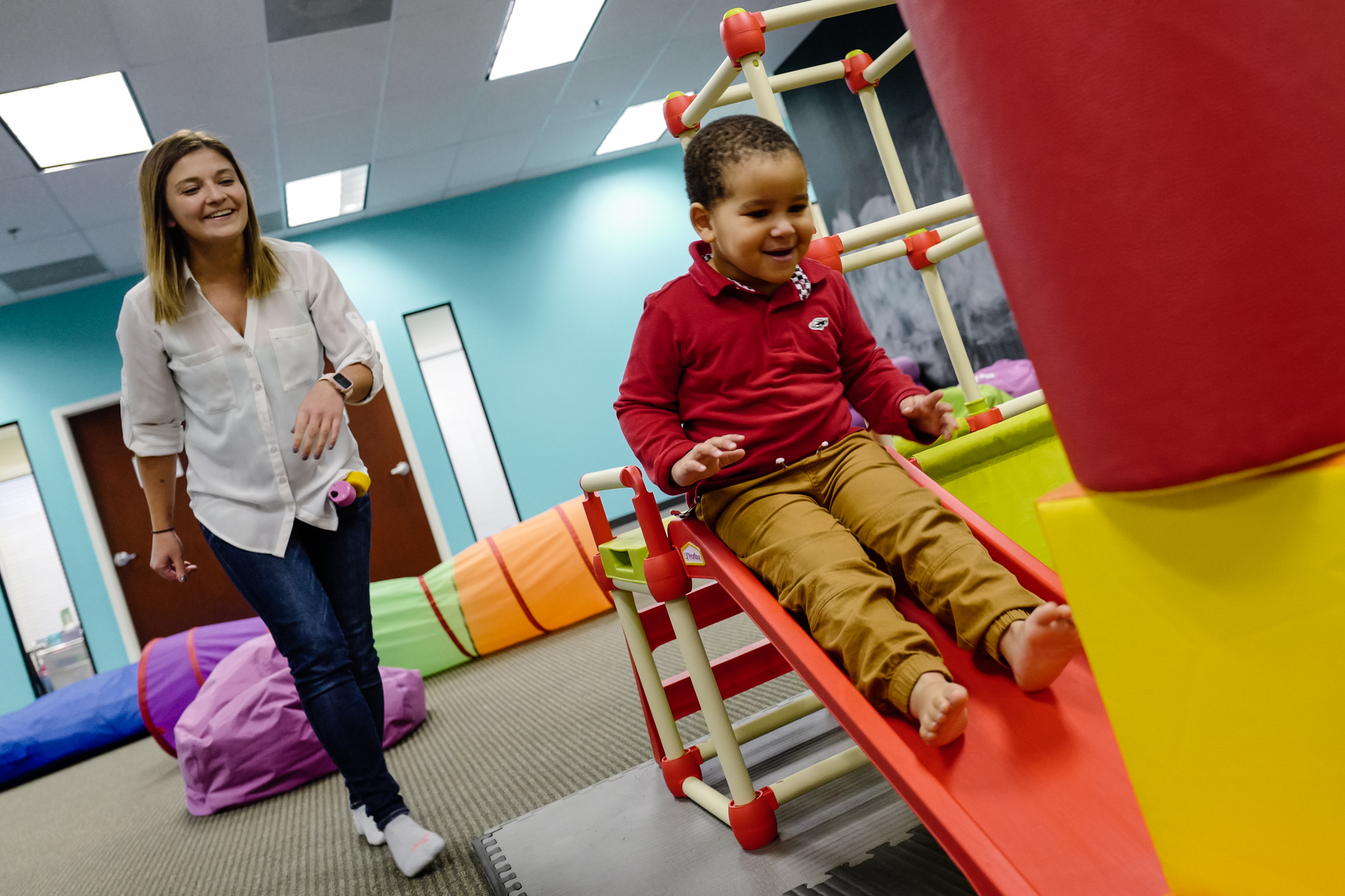 Open environment play therapy at InBloom Autism Services.