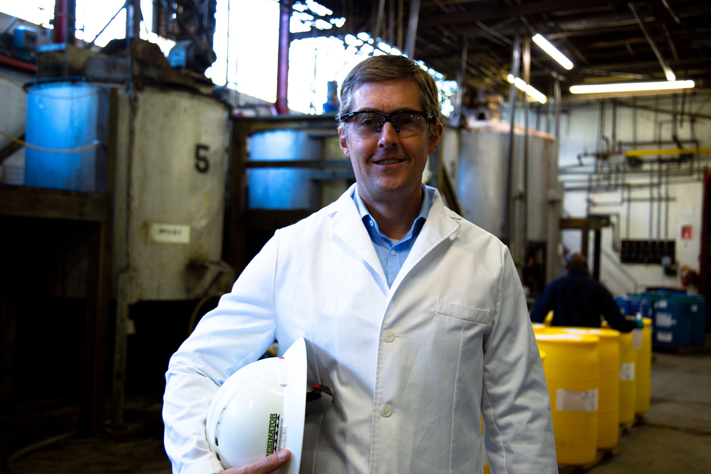 Momar Chief Technical Officer, West Gary, in the company's Atlanta mixing, packaging, and shipping facility.
