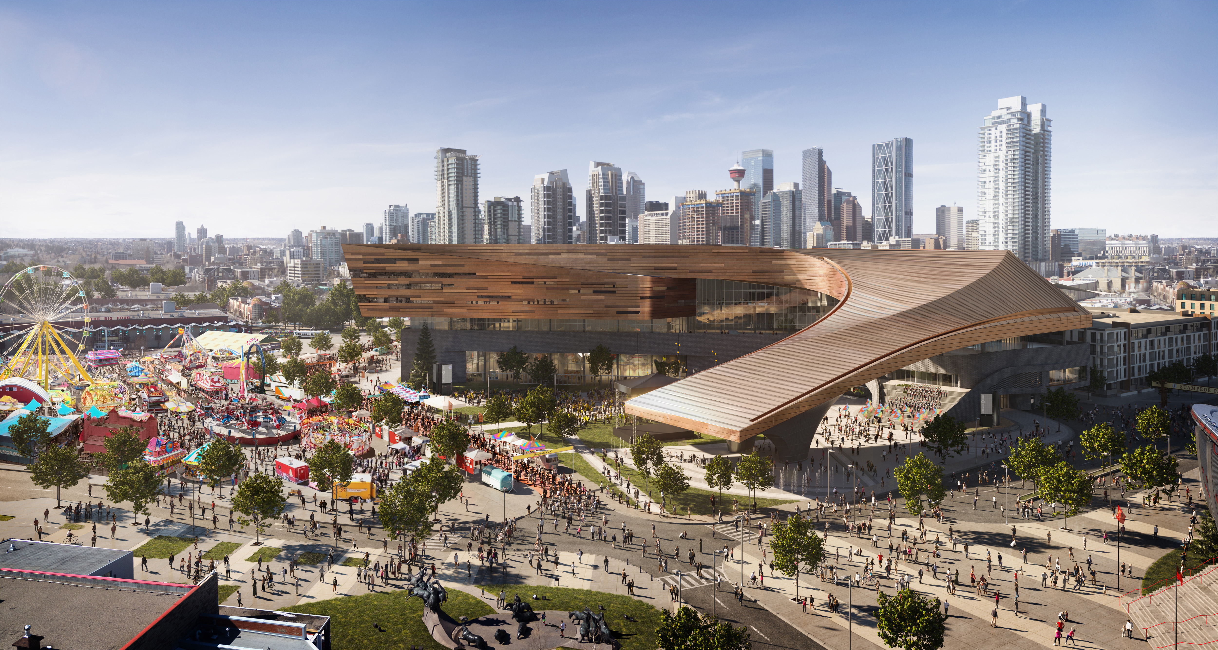 A rendering of the expanded BMO Centre during the world-famous Calgary Stampede in July