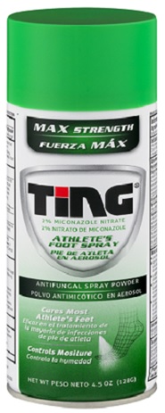 TING® <percent>2%</percent> Miconazole Nitrate Athlete’s Foot Spray Antifungal Spray Powder