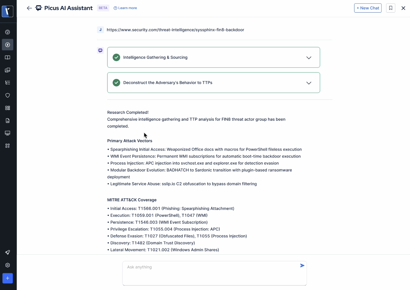 Picus Numi AI gathers intelligence and conducts research to construct an attack simulation, ultimately enabling a fundamentally new model for continuous exposure validation.