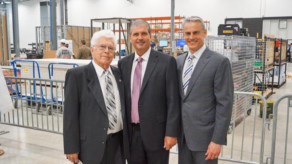 (From L to R) Joseph Skender, Sr., Gary Perinar (EST, CRCC) and Mark Skender (CEO, Skender) in the newly opened Skender facility on May 28, 2019.