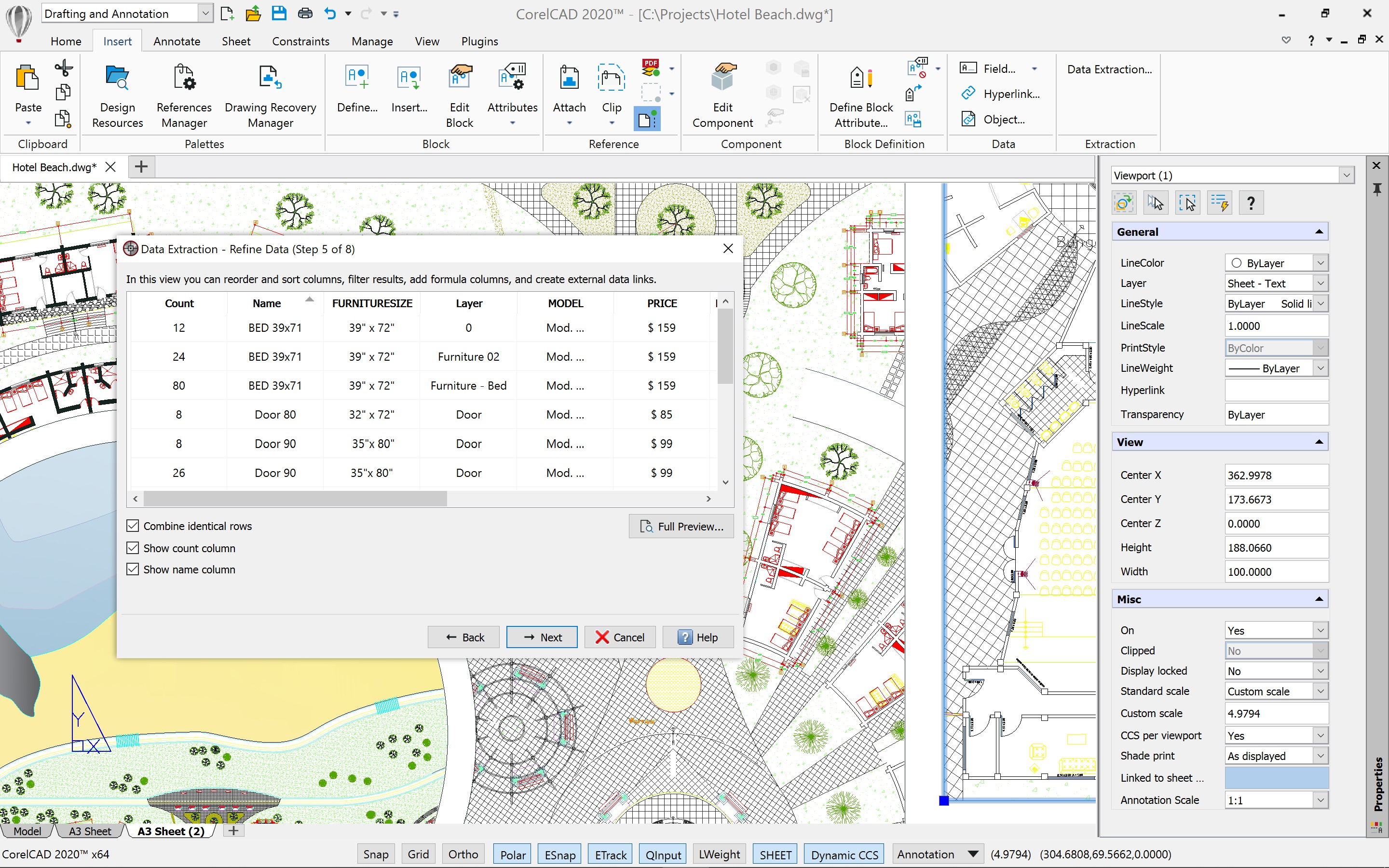 CorelCAD 2020 Data Extraction Wizard Windows