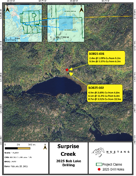 Figure 3: Bob Lake Copper intercept highlights