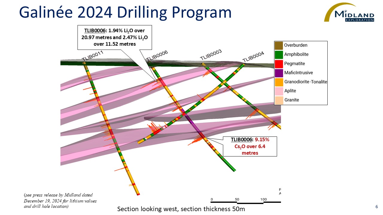 Midland, in Partnership with Rio Tinto Exploration Canada, Intersects New Lithium and Cesium Bearing Pegmatites During the 2025 Drilling Program on the Galinée Project