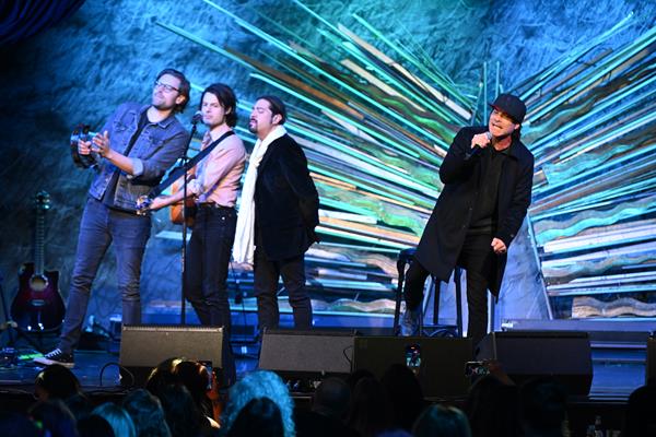 Pat Monahan and Train perform at Musicians On Call's Hope for the Holidays concert for caregivers