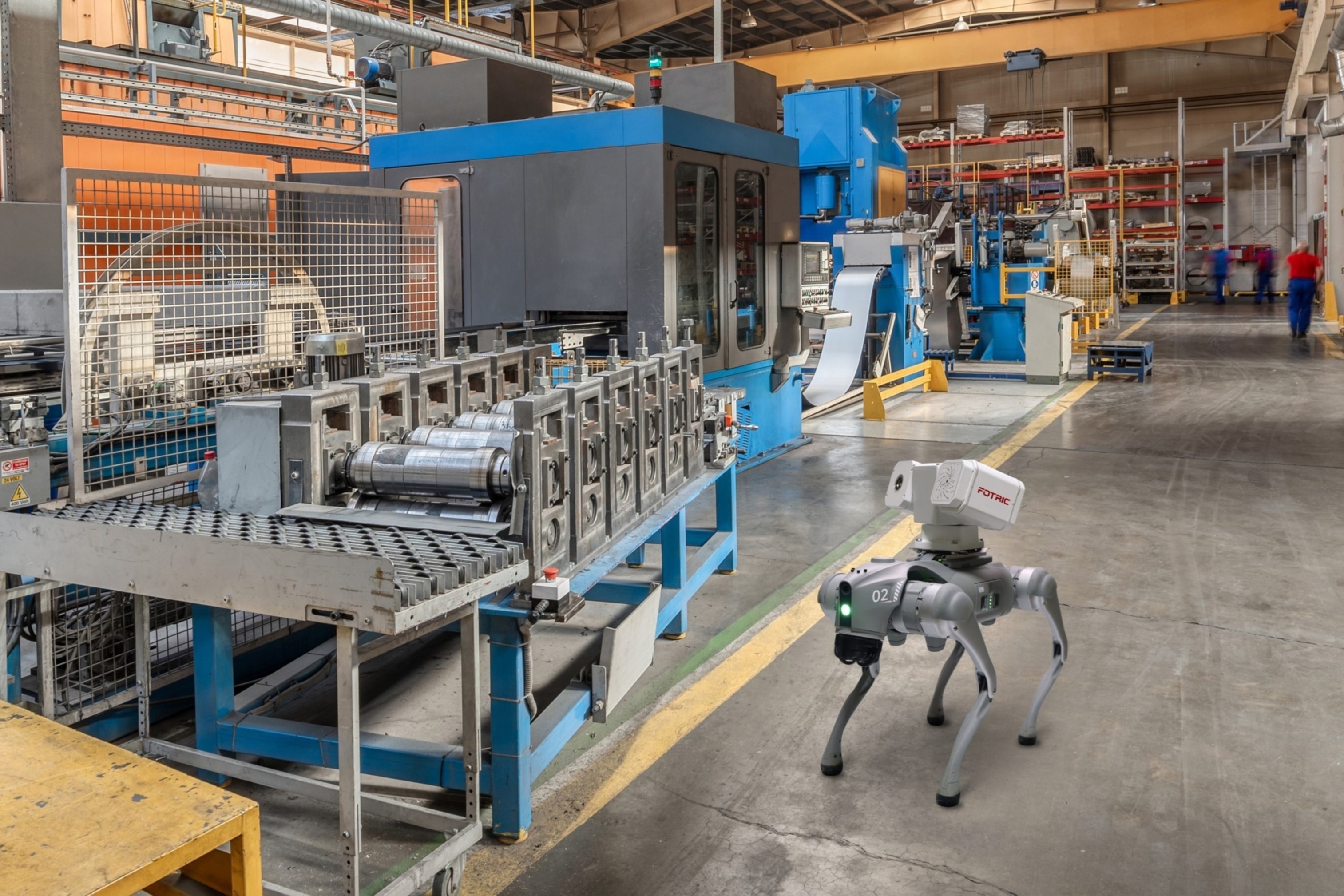 FOTRIC TD2 Sense acoustic module monitoring a manufacturing facility, detecting leaks and operational anomalies.