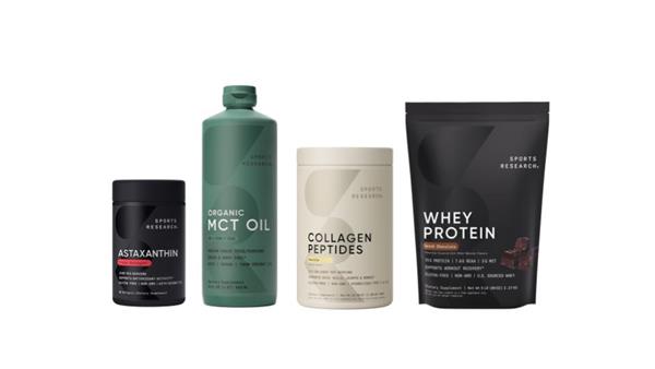 Sports Research New Packaging: Astaxanthin, Organic MCT Oil, Collagen Peptides, Whey Protein (Dutch Chocolate)