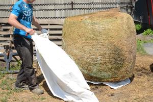 Balewrap collected for recycling in Cleanfarms pilot