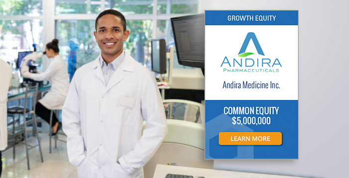 Investment opportunity of up to $5 million in Andira Pharmaceuticals