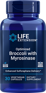 Life Extension's new Optimized Broccoli with Myrosinase supplement non-GMO Gluten-Free