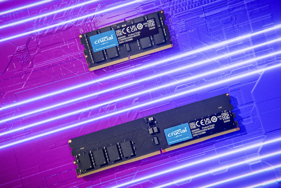 Crucial DDR5 CUDIMM and CSODIMM modules, now shipping in volume (top: CSODIMM, bottom: CUDIMM)