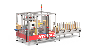 IPG's new Tishma brand HYDRA™2, a fully automatic random case erector and bottom sealer, offers manual box selection or seamless data connectivity with your Warehouse Management System for superior operational management and control.