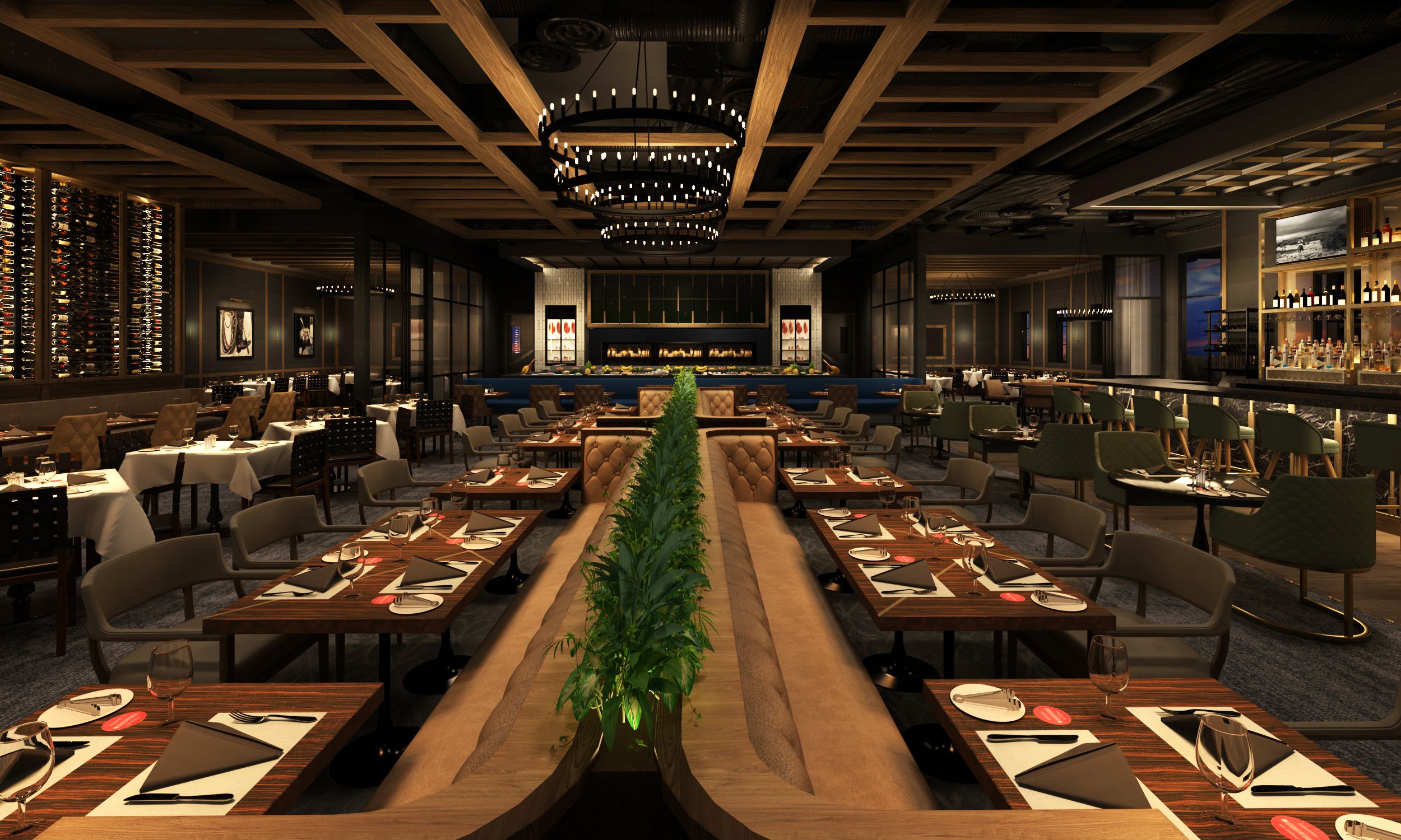 Fogo de Chão’s new Orland Park restaurant will feature an expansive dining room and an open churrasco grill. Fogo.com