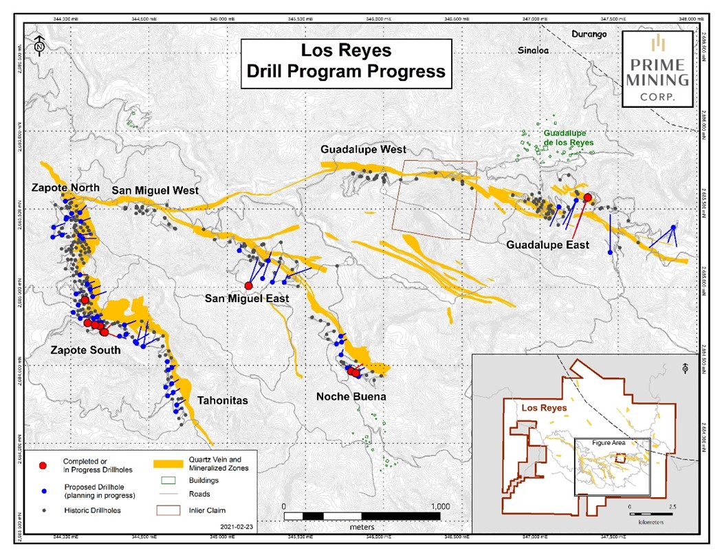 Fig 1 NR Feb 25 2021 Los Reyes Drill Progress