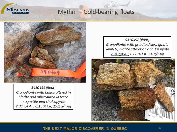 Figure 4 Mythril NE gold-bearing floats