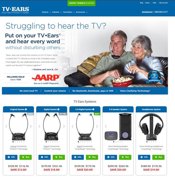 TV Ears.com Screenshot