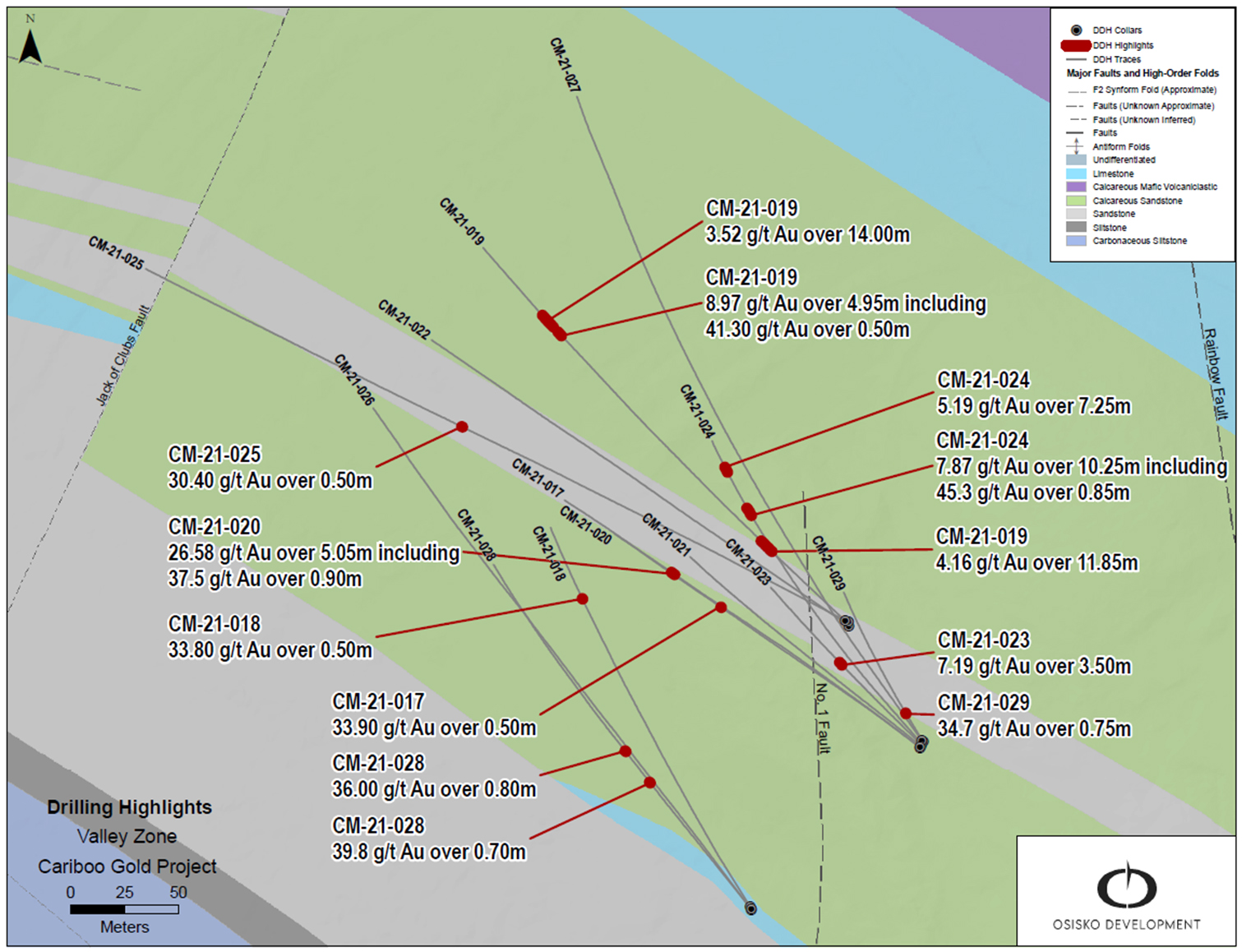 Figure 3: Valley Zone select drilling highlights 