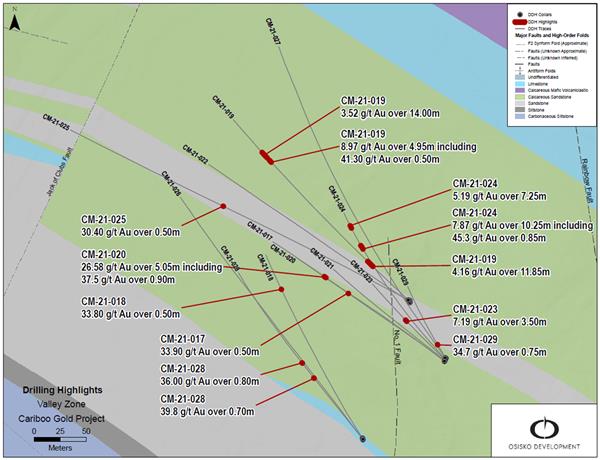 Figure 3: Valley Zone select drilling highlights 