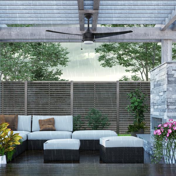 Prominence Home TEO Wet Rated Extreme Elements™ Ceiling Fan in Outdoor Setting