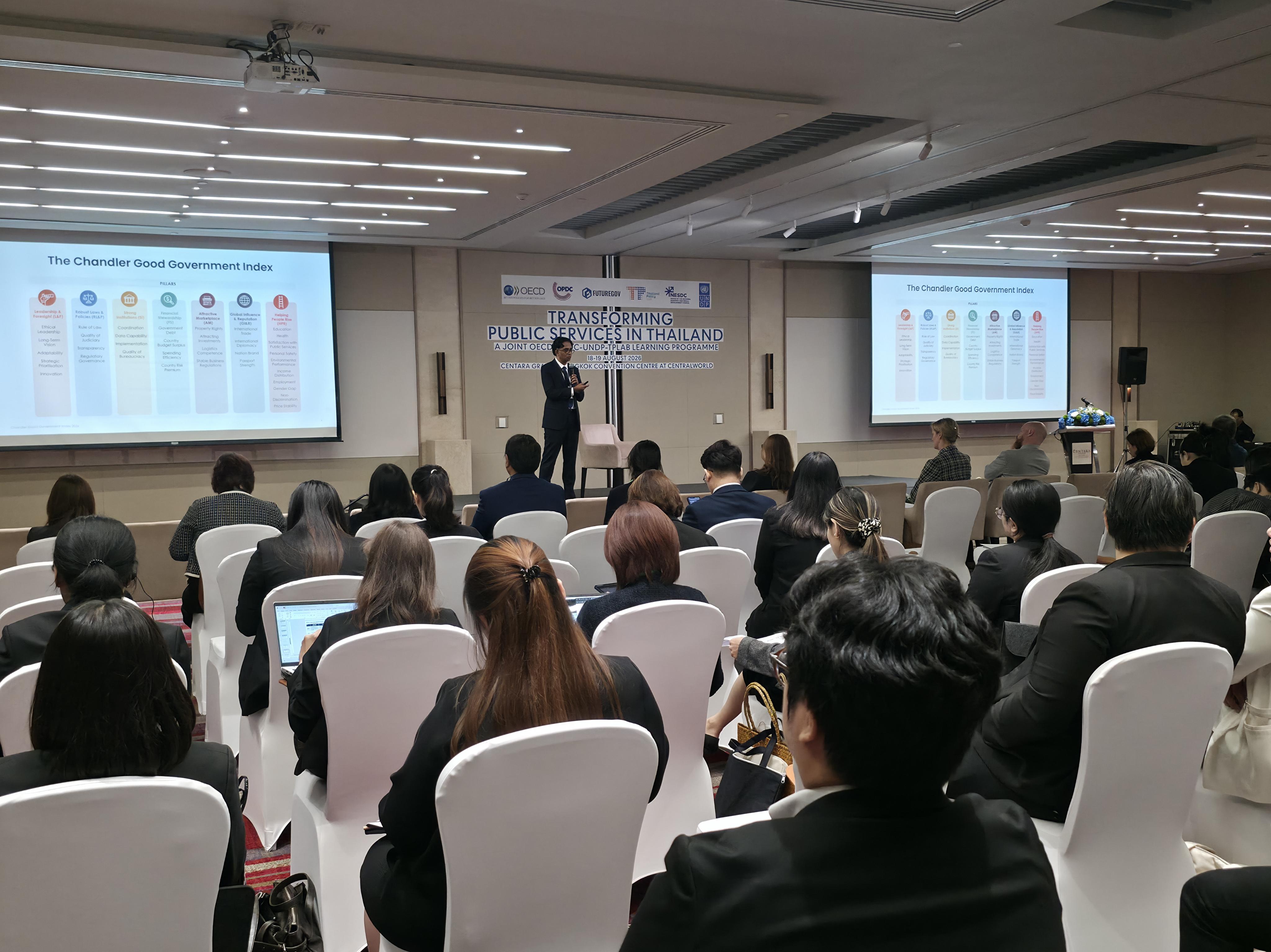 A joint session on “Future-Ready Governance in Asia and the Pacific,” as part of the OECD-UNDP-OPDC “Transforming Public Services in Thailand” programme in Bangkok