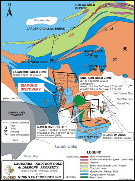 Globex Commences Drilling at Laguerre and Knutson Gold Zones
