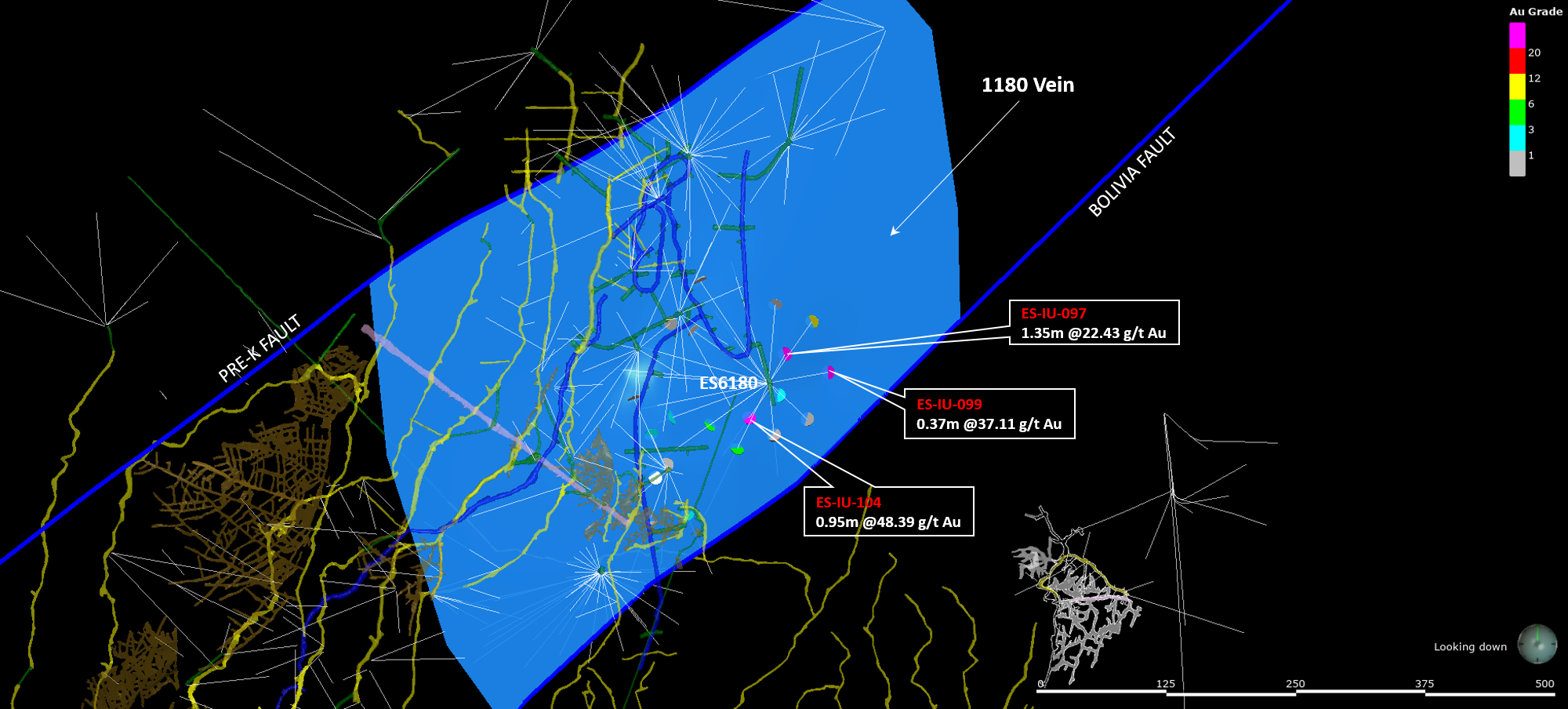 Attachment 3_ES Mine 1180 Vein Drilling Grade Intercepts